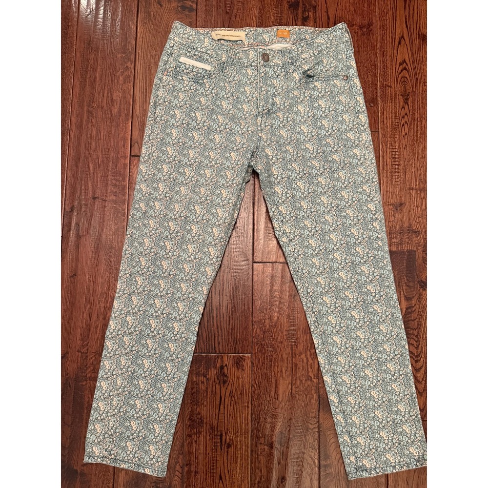 Pilcro and the Letterpress Floral Jeans Cottagecore Ditsy Print Straight Leg 28